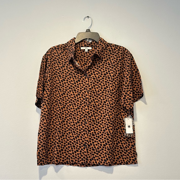 Vans Wild Woven Argan Oil Cheetah print Button Up Shirt, Size L - Picture 2 of 13